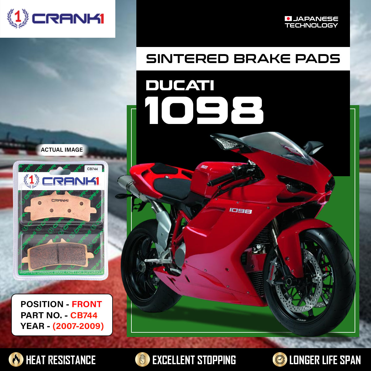 Sintered Brake Pads For Ducati 1098 (2007-2009) - Front - CB744 - 2 Sets