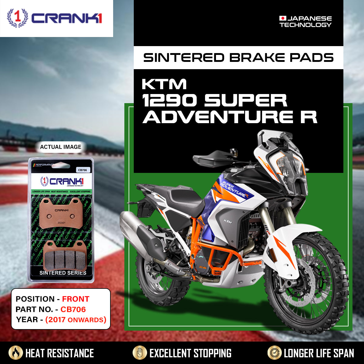 Sintered Brake Pads For KTM 1290 Super Adventure R (2017 Onwards) - Front - CB706 - 2 Sets