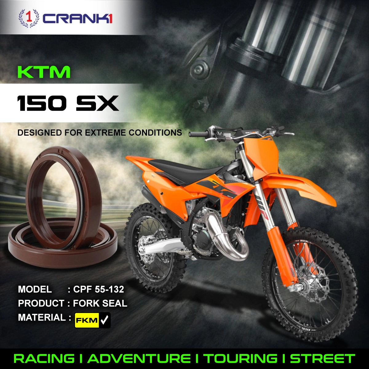 Fork Oil Seals Pair For KTM 150 SX - CPF55-132