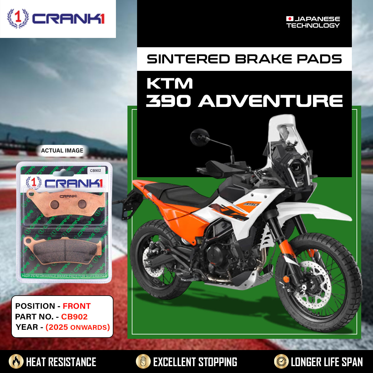 Sintered Brake Pads For KTM 390 Adventure (2025 Onwards) - Front - CB902