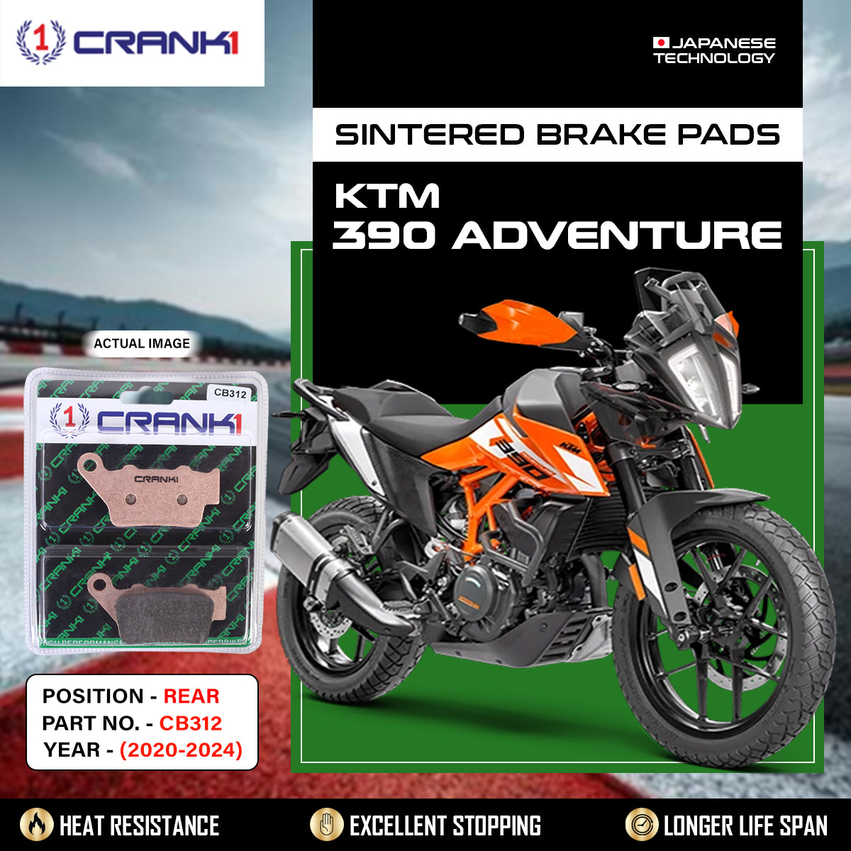 Sintered Brake Pads For KTM 390 Adventure (2020-2024) - Rear - CB312