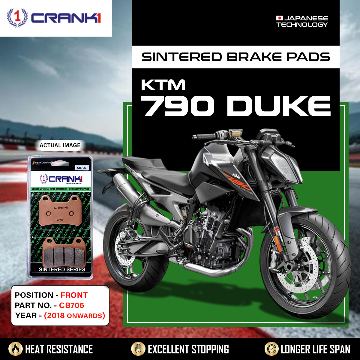 Sintered Brake Pads For KTM 790 Duke (2018 Onwards) - Front - CB706 - 2 Sets