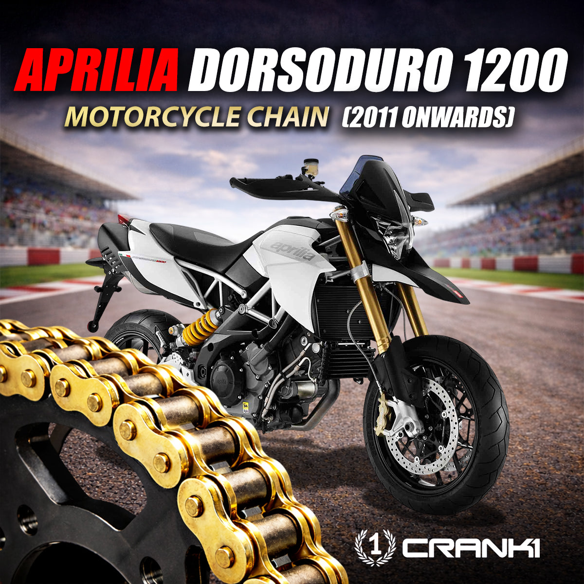 Chain For Aprilia Dorsoduro 1200 (2011 Onwards) - 525 Pitch x 108 Links Gold (ZVMX)