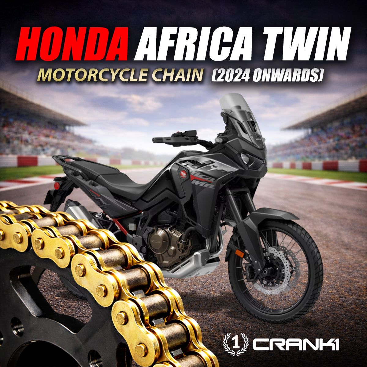 Chain For Honda Africa Twin (2024 Onwards) - 525 Pitch x 124 Links Gold (ZVMX)