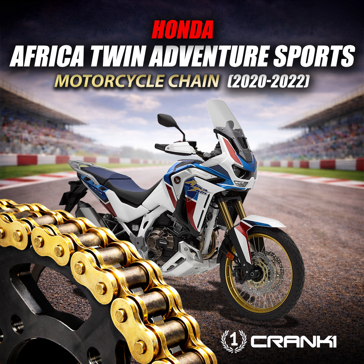 Chain For Honda Africa Twin Adventure Sports (2020-2022) - 525 Pitch x 124 Links Gold (ZVMX)