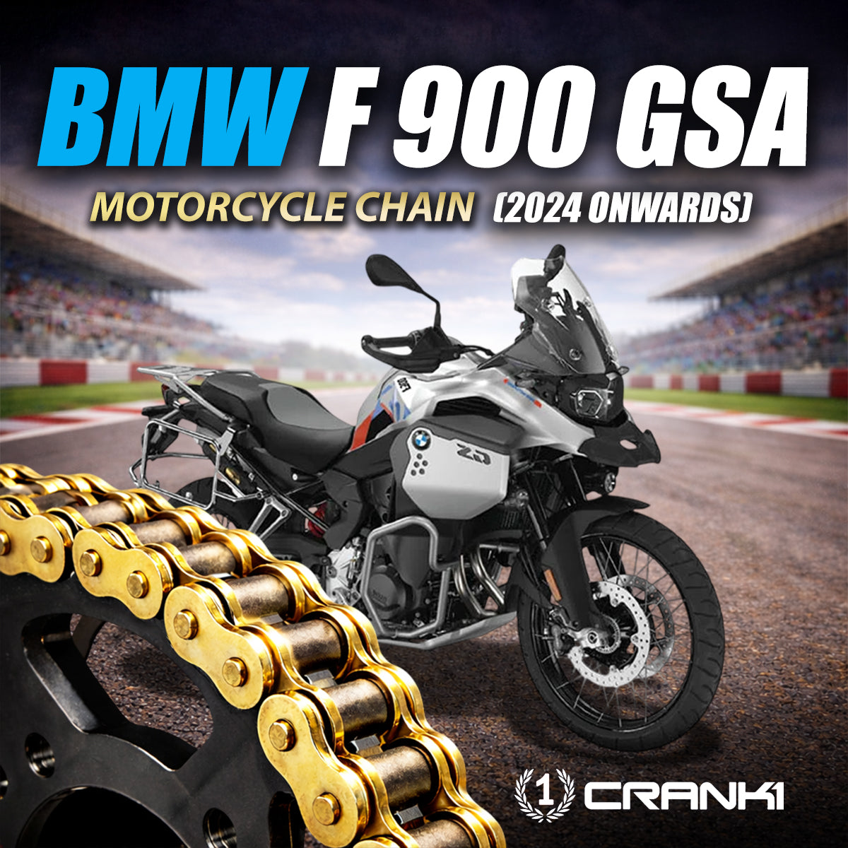 Chain For BMW F 900 GSA (2024 Onwards) - 525 Pitch x 122 Links Gold (ZVMX)