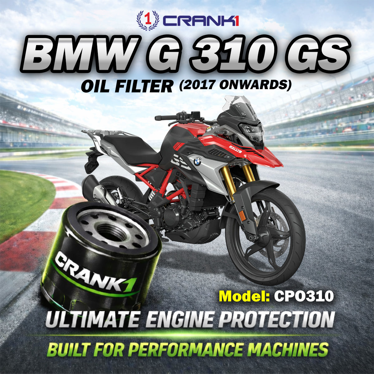 Oil Filter For BMW G 310 GS (2017 Onwards) - CPO310