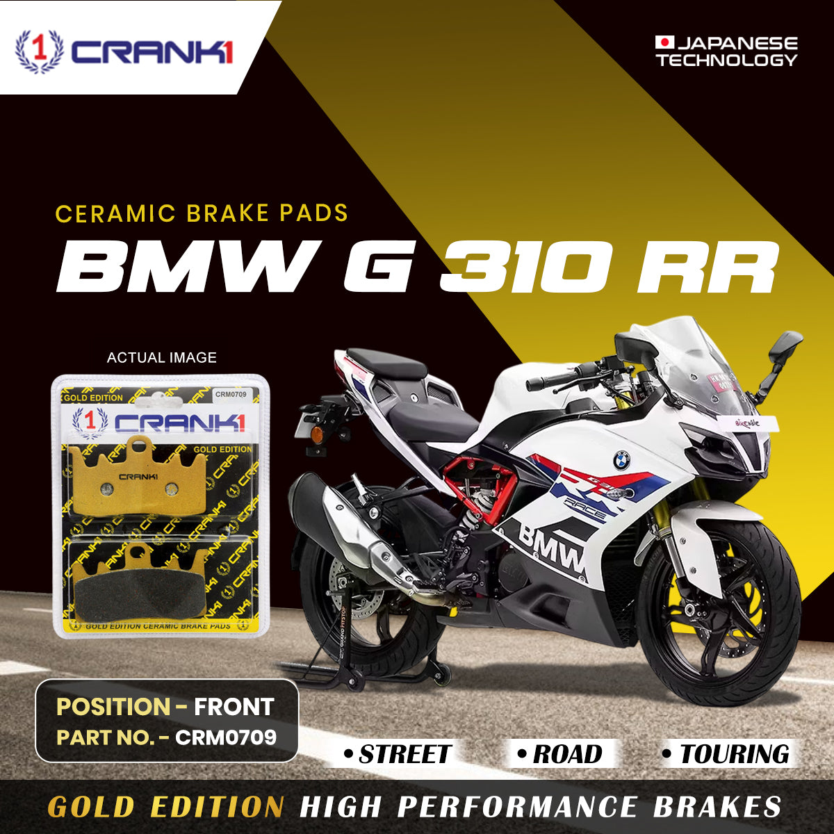 Ceramic Brake Pads For BMW G 310 RR - Front - CRM0709 - 2 Sets