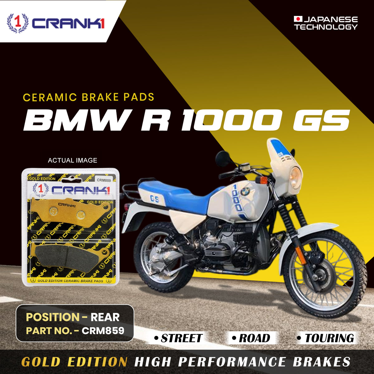 Ceramic Brake Pads For BMW R 1000 GS - Rear - CRM859