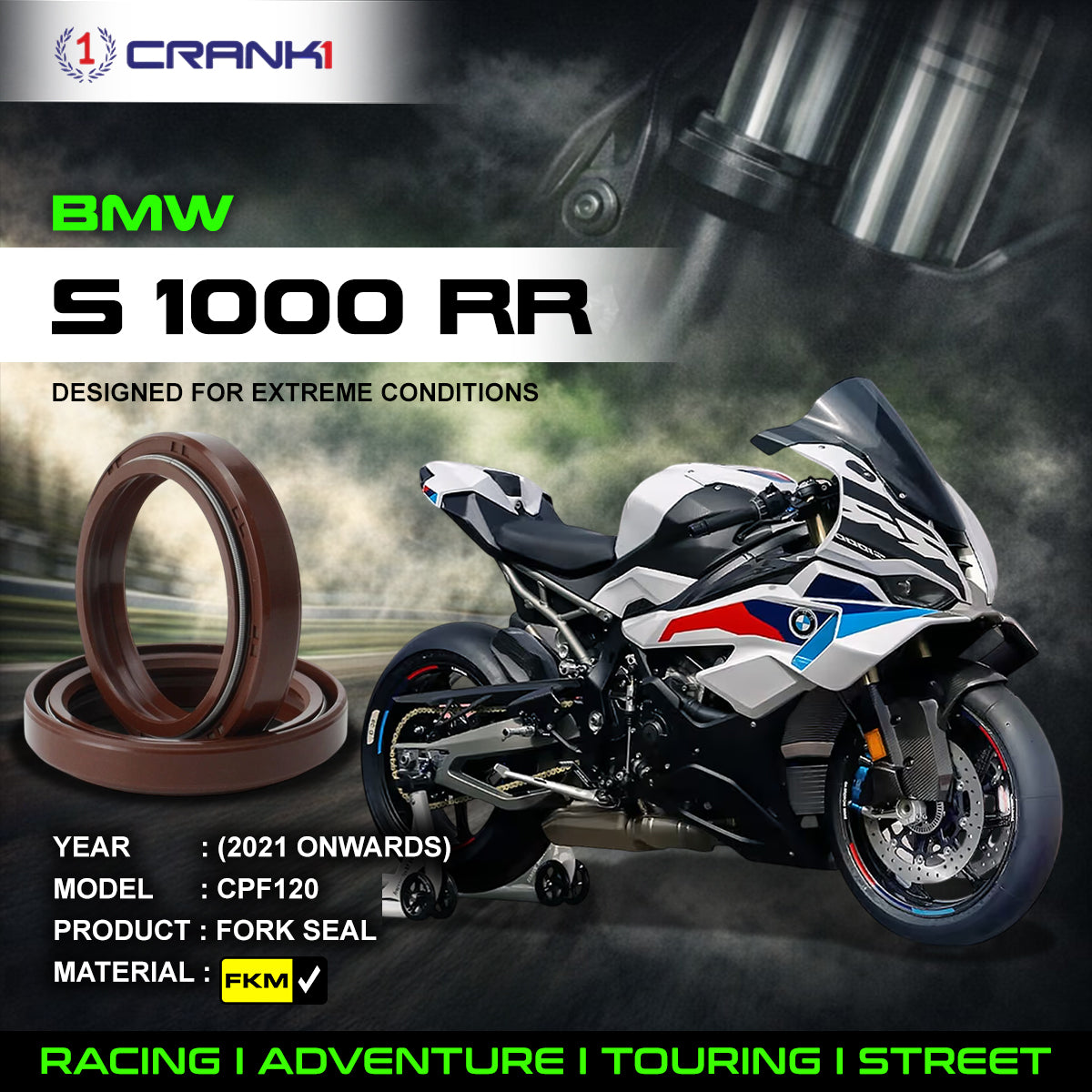 Fork Oil Seals Pair For BMW S 1000 RR (2021 Onwards) - CPF120