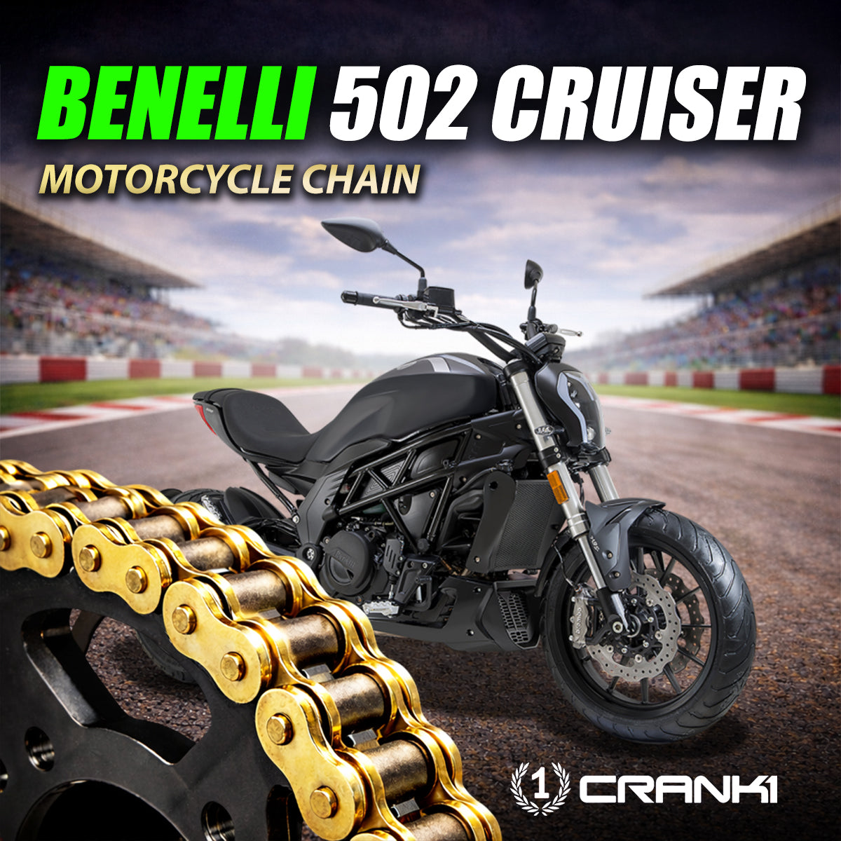 Chain For Benelli 520 Cruiser - 525 Pitch x 116 Links Gold (ZVMX)