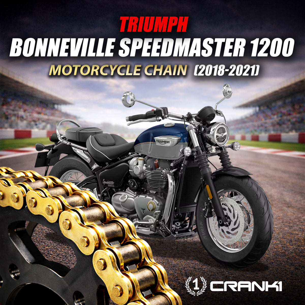 Chain For Triumph Bonneville Speedmaster 1200 (2018-2021) - 525 Pitch x 108 Links Gold (ZVMX)
