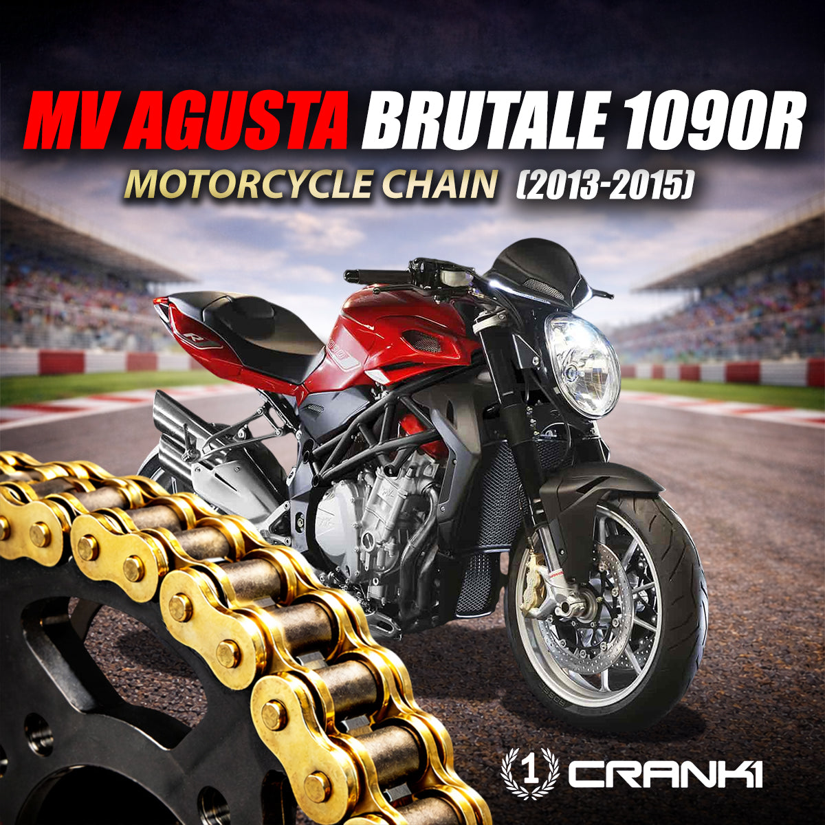Chain For MV Augusta Brutale 1090R (2013-2015) - 525 Pitch x 110 Links Gold (ZVMX)