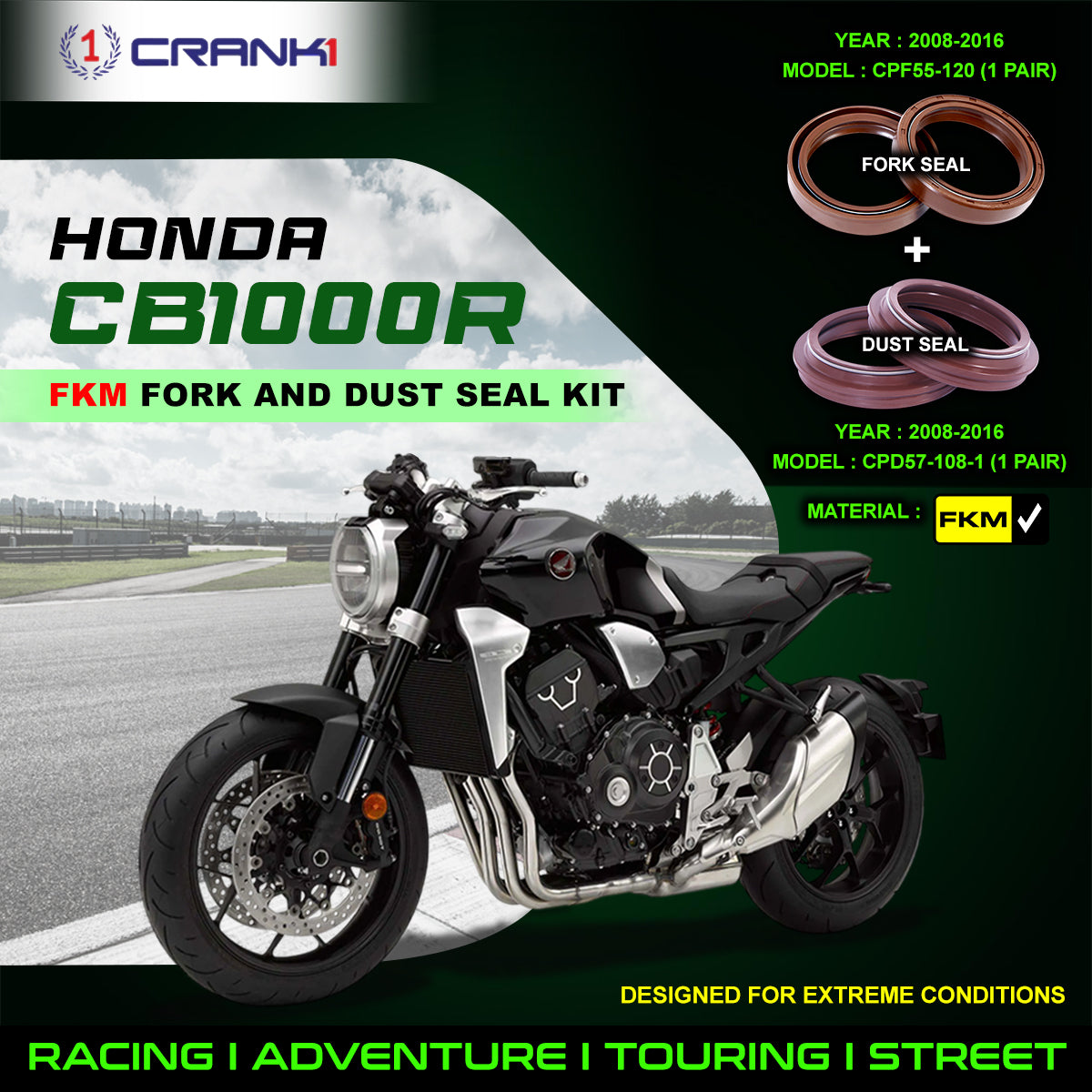 Fork And Dust Seals Kit For Honda CB1000R (2008-2016)