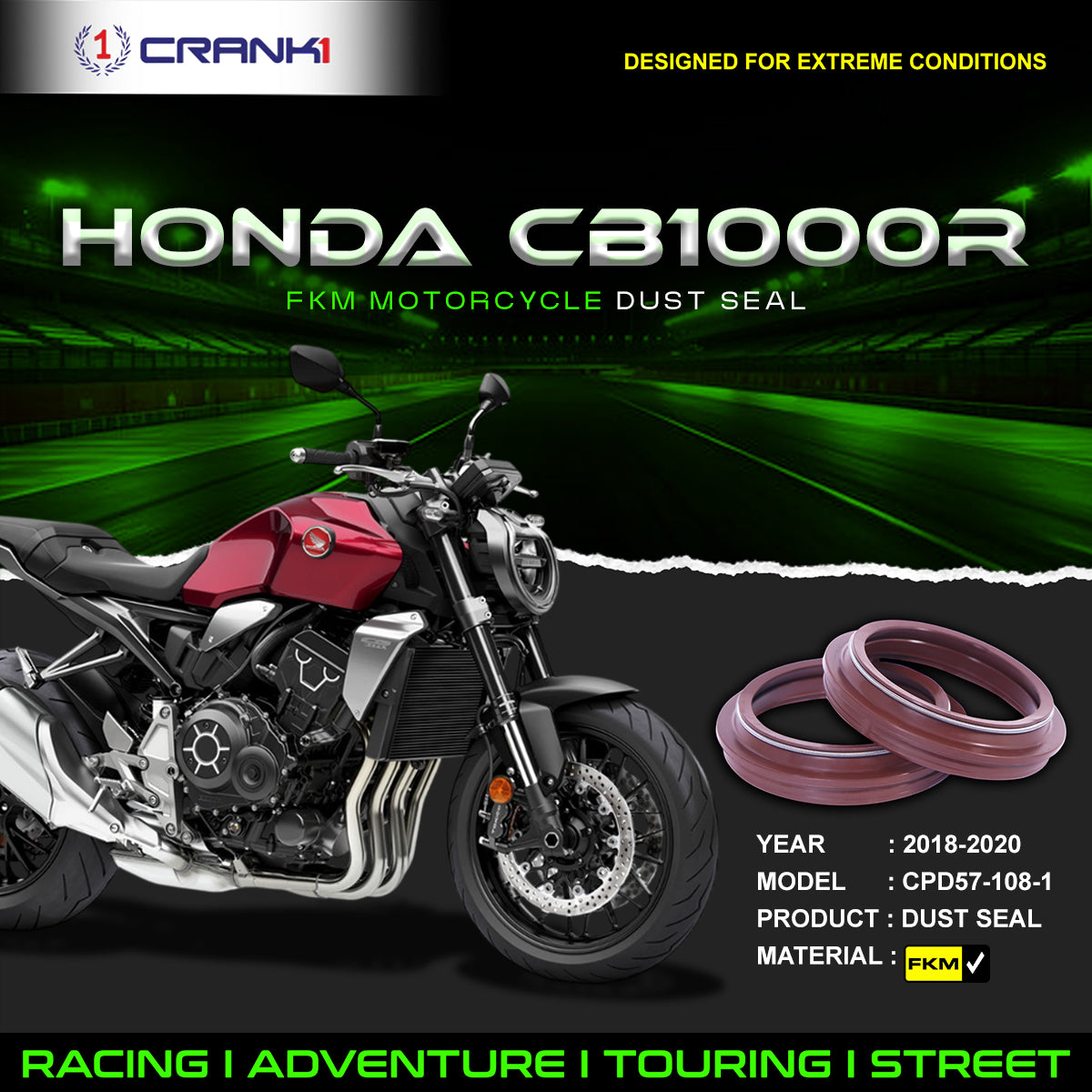 Fork Dust Seals Pair For Honda CB1000R (2018-2020) - CPD57-108-1