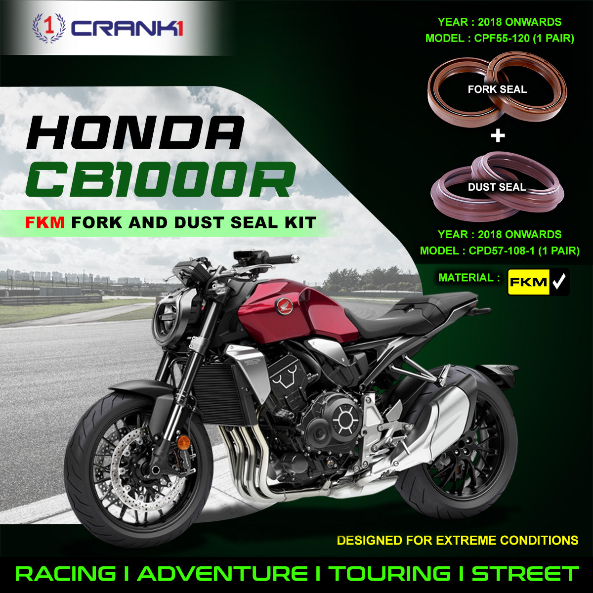 Fork And Dust Seals Kit For Honda CB1000R (2018 Onwards)