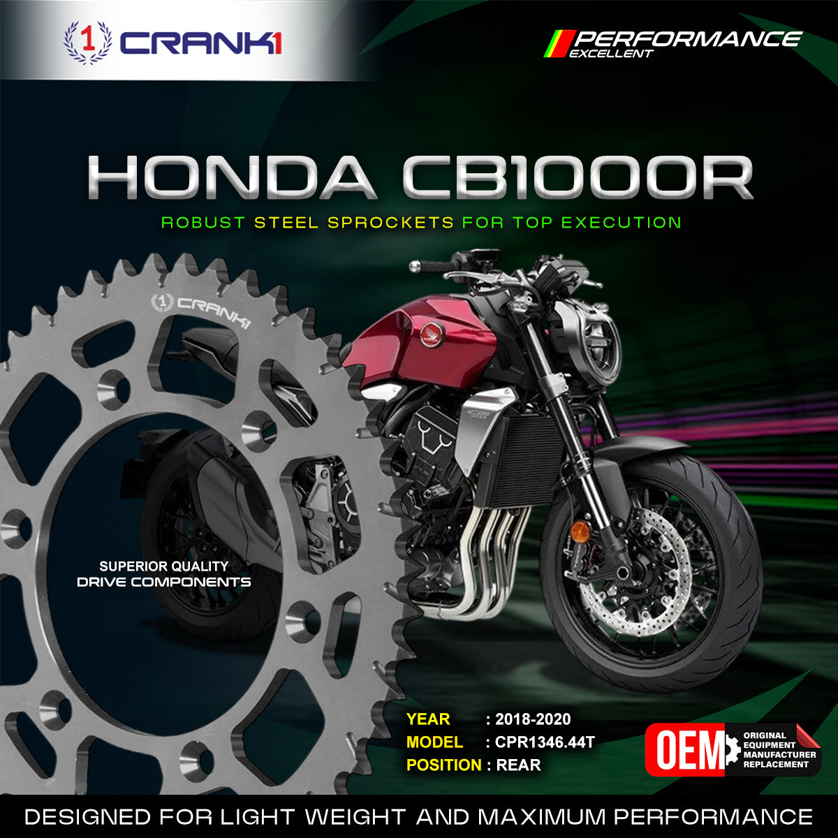 Sprocket For Honda CB1000R (2018-2020) - Rear - CPR1346.44T