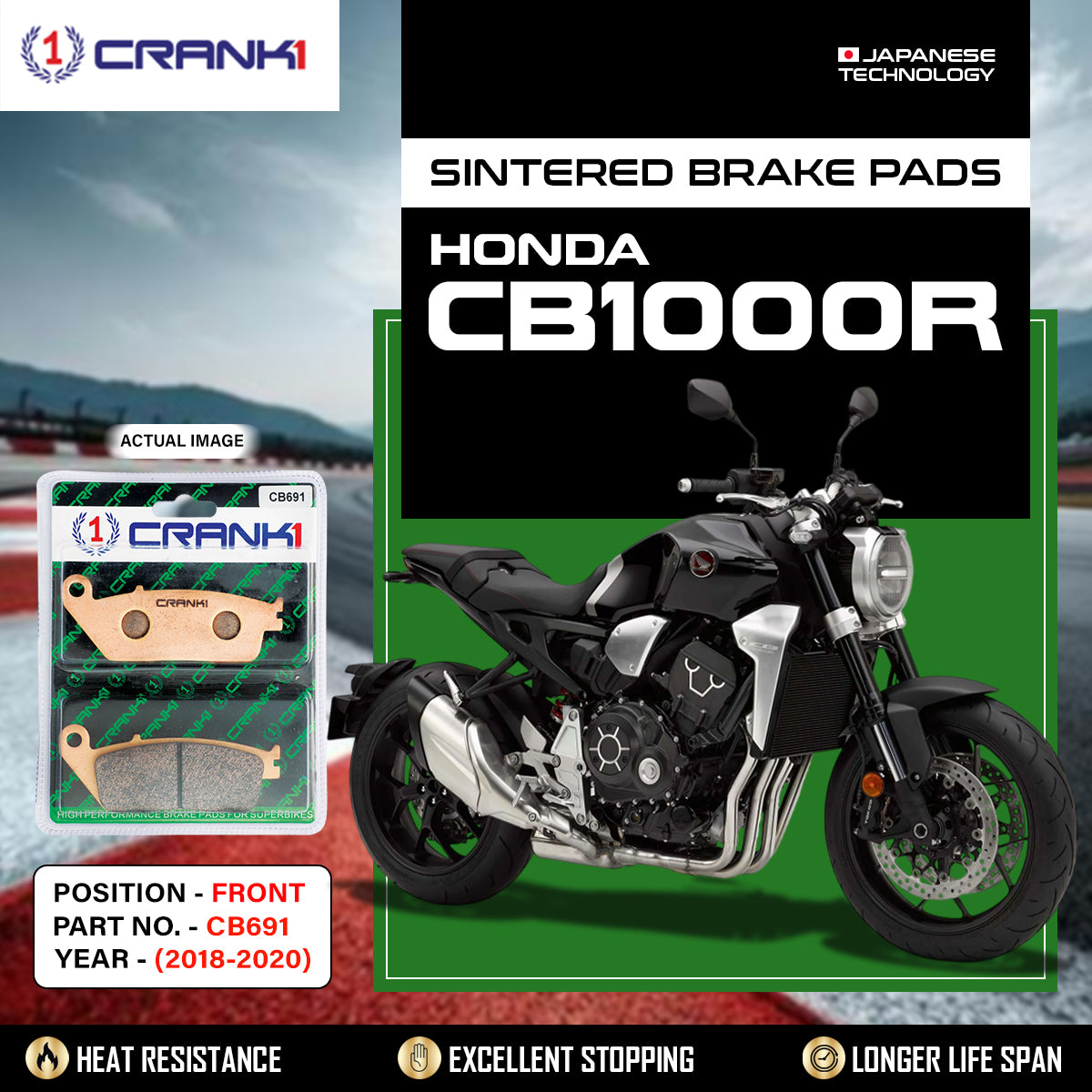 Sintered Brake Pads For Honda CB1000R (2018-2020) - Front - CB691