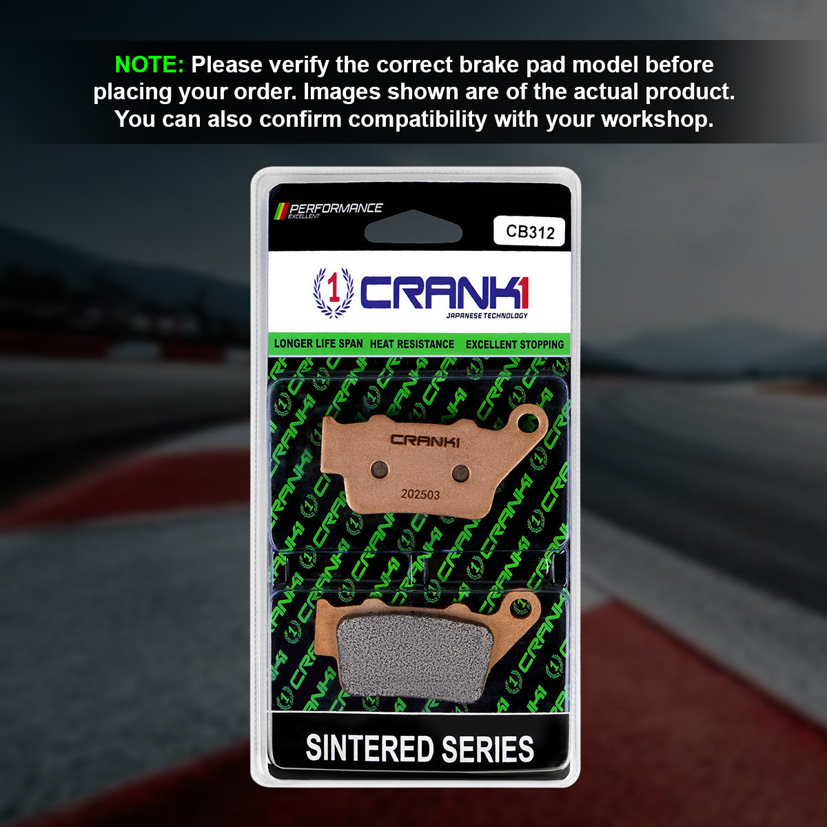 Sintered Brake Pads For Bajaj Dominar 250 - Rear - CB312 - 1 Set