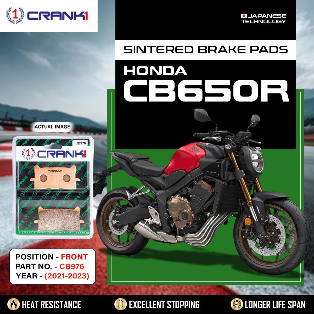 Sintered Brake Pads For Honda CB650R (2021-2023) - Front - CB976 - 2 Sets