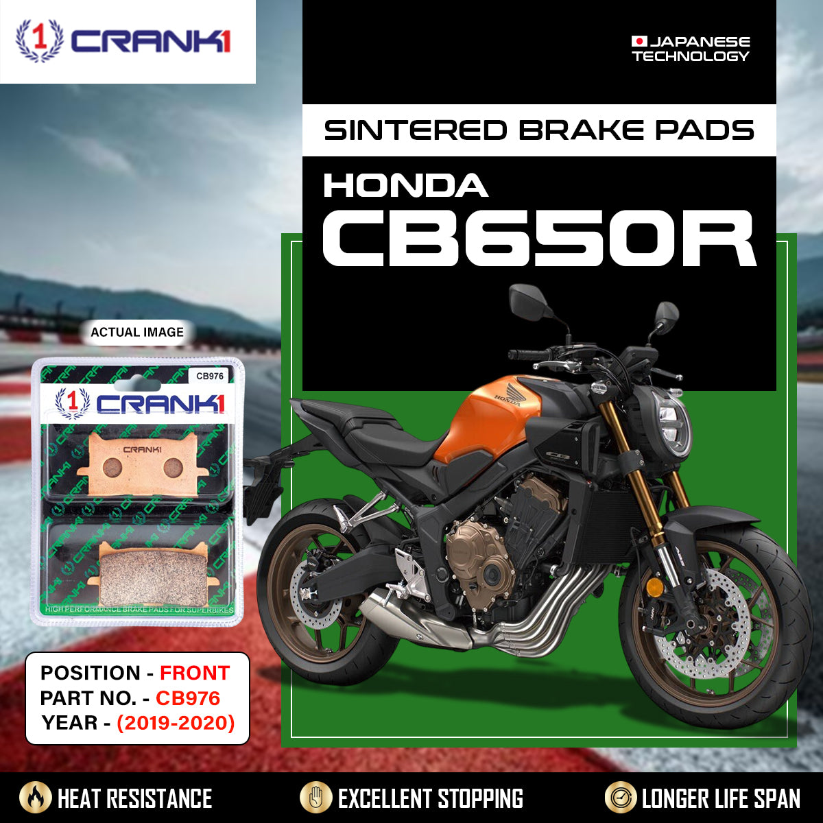 Sintered Brake Pads For Honda CB650R (2019-2020) - Front - CB976 - 2 Sets