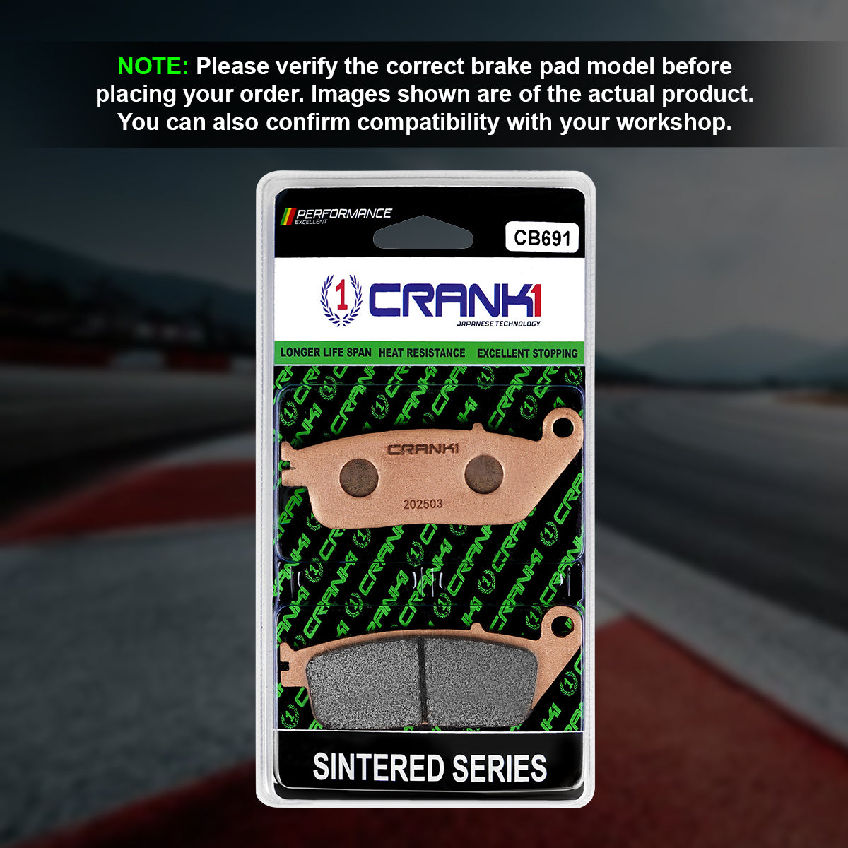 Sintered Brake Pads For Indian Chief Vintage (2014 Onwards) - Front - CB691 - 1 Set