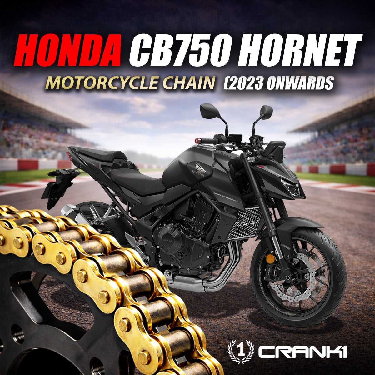 Chain For Honda CB750 Hornet (2023 Onwards) - 520 Pitch x 114 Links Gold (ZVMX)
