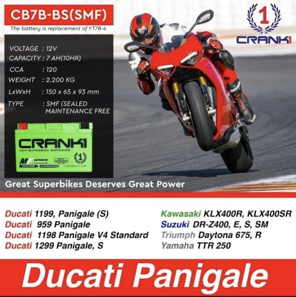 Battery For Triumph Daytona 675 R (2006-2025) - CB7B-BS - Factory Activated