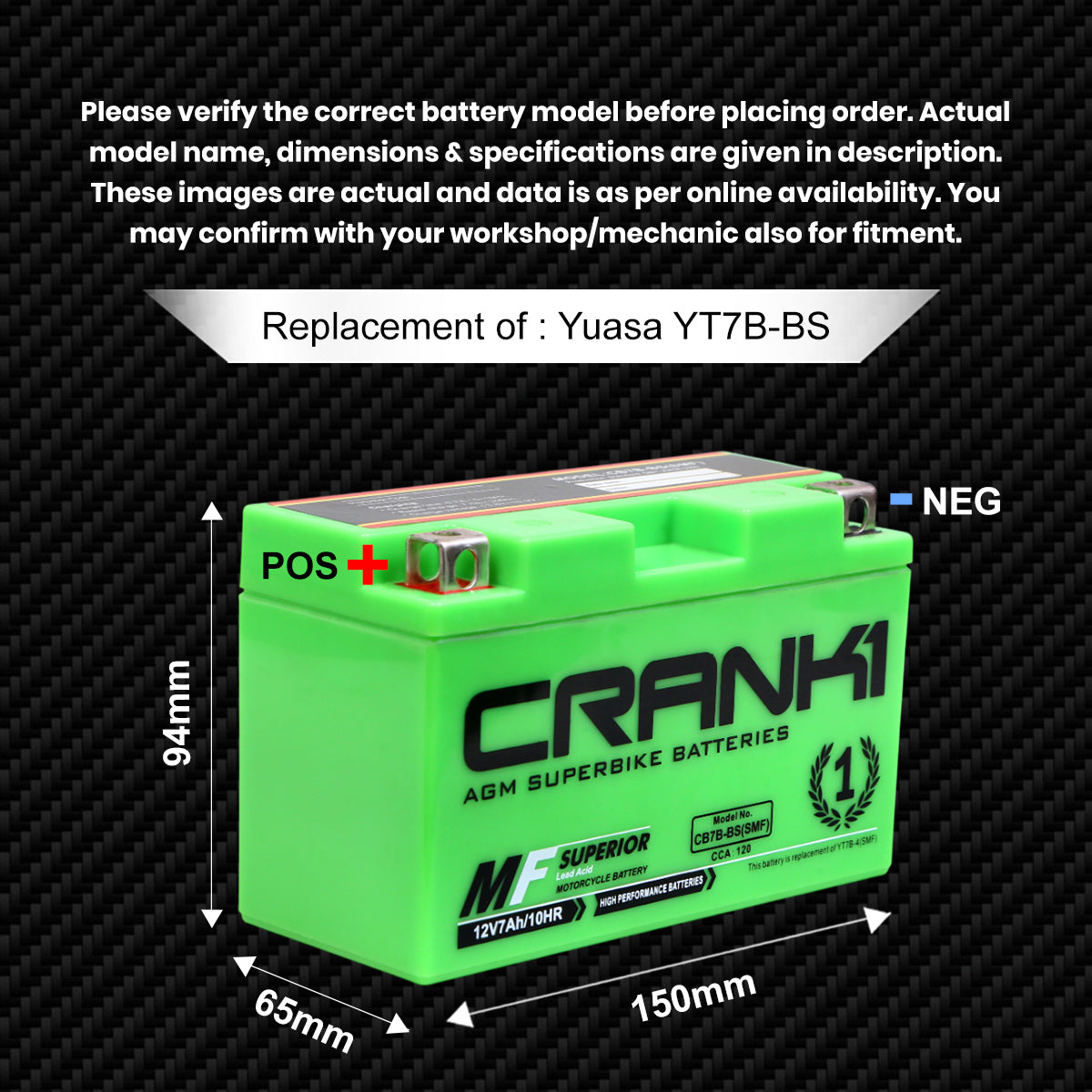 Battery For Ducati Panigale 959 (2016-2025) - CB7B-BS - Factory Activated