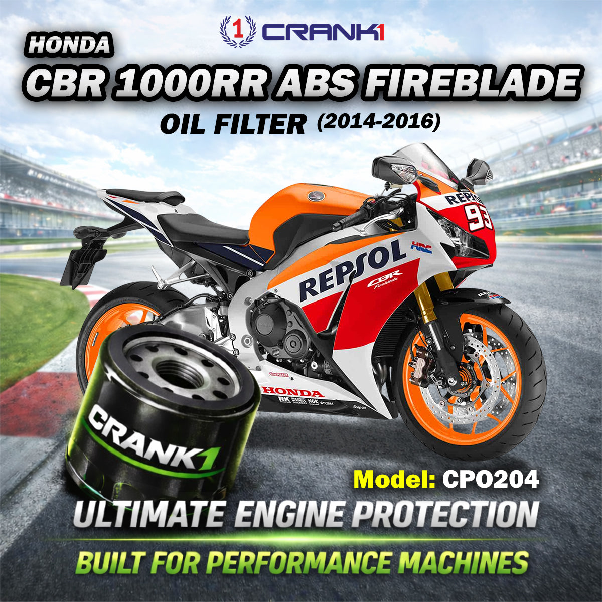 Oil Filter For Honda CBR 1000RR Abs Fireblade (2014-2016) - CPO204