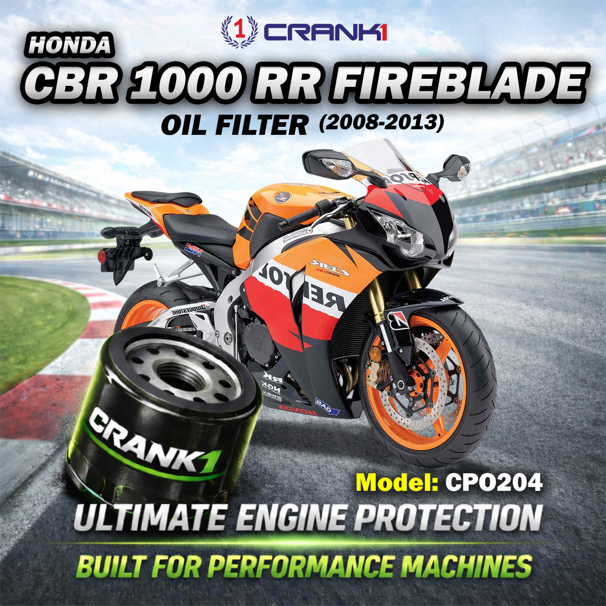 Oil Filter For Honda CBR 1000 RR Fireblade (2008-2013) - CPO204