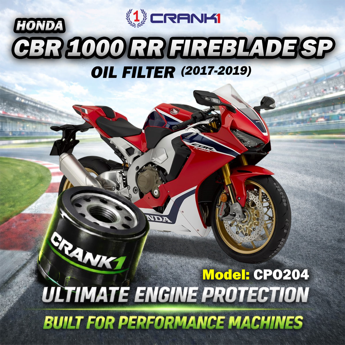 Oil Filter For Honda CBR 1000 RR Fireblade SP (2017-2019) - CPO204