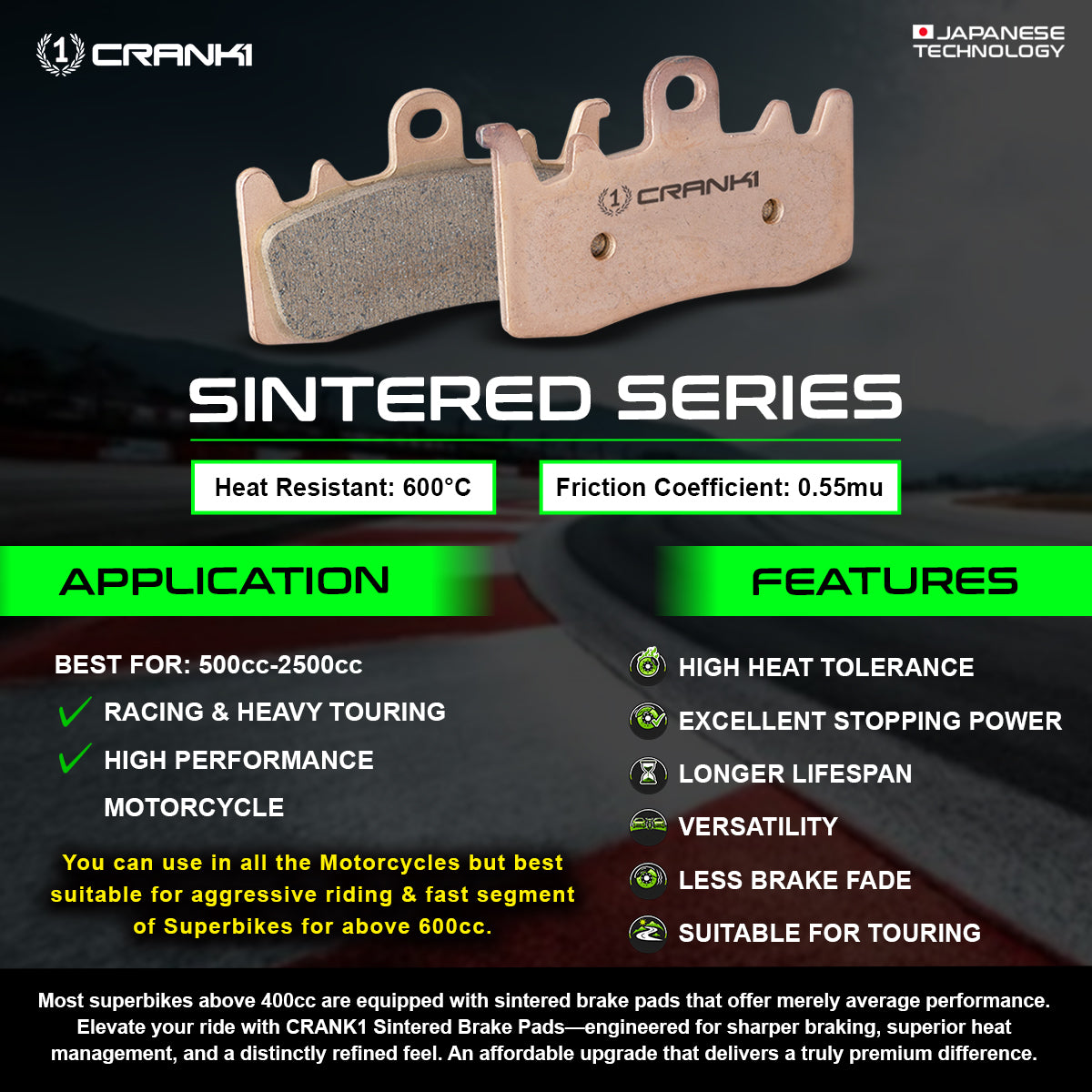 Sintered Brake Pads For Benelli TNT 899 (2007-2015) - Front - CB706 - 2 Sets