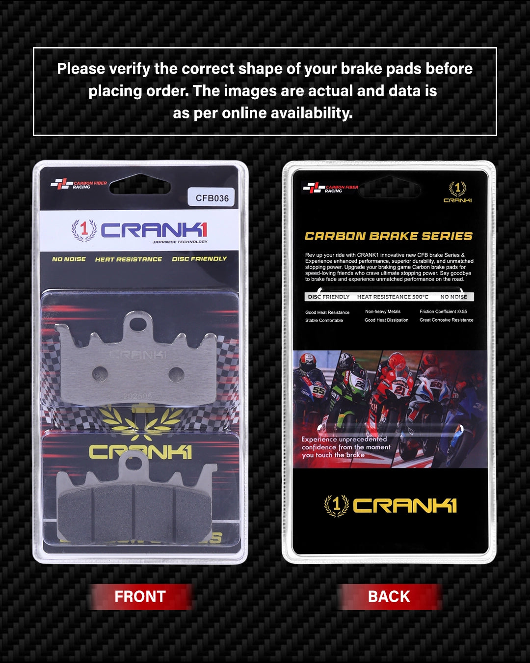 Carbon Brake Pads For Aprilia Tuono 660 (2020 Onwards) - Front - CFB036 - 2 Sets