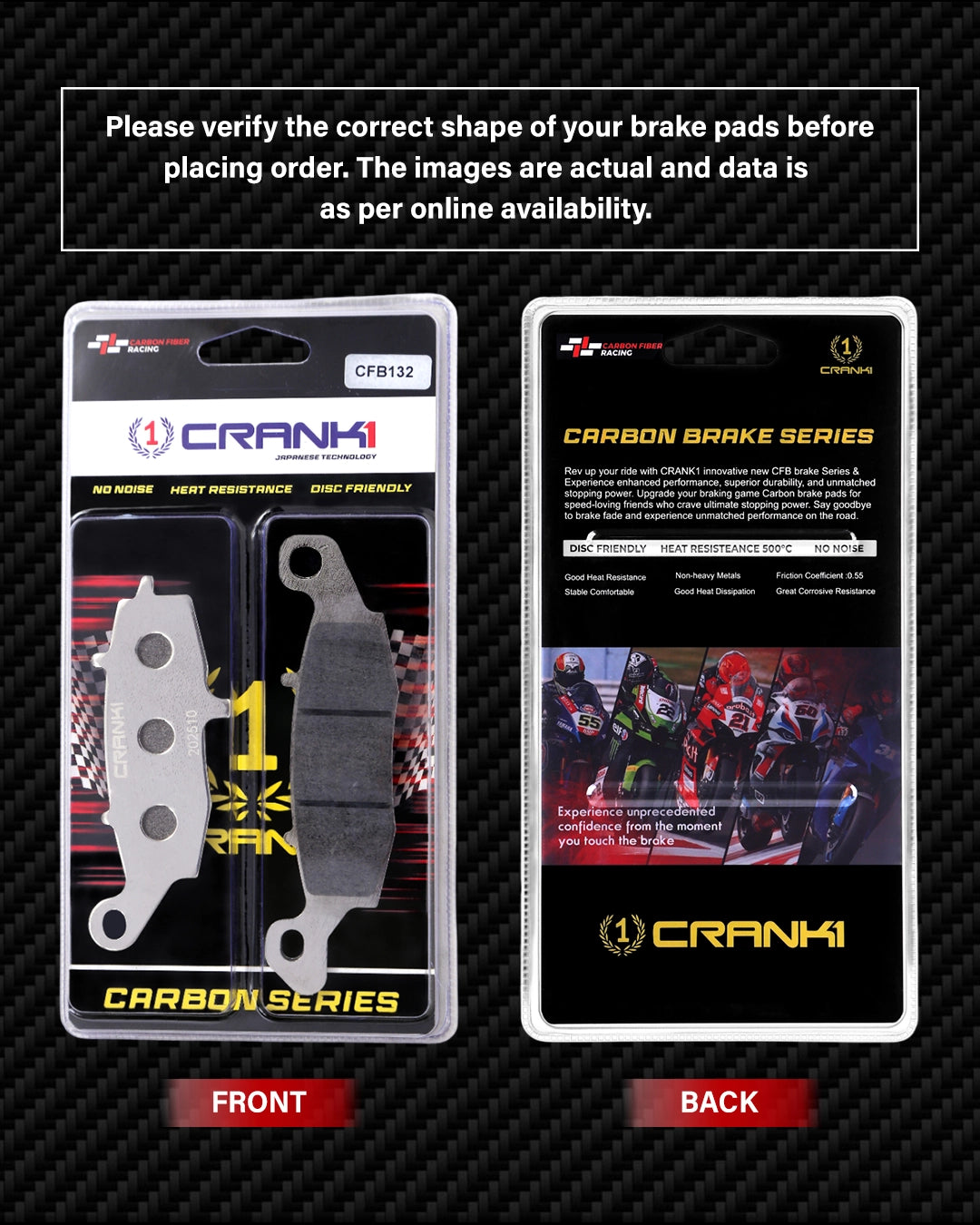 Carbon Brake Pads For Suzuki Intruder M1800R (2007-2018) - Rear - CFB132 - 1 Set