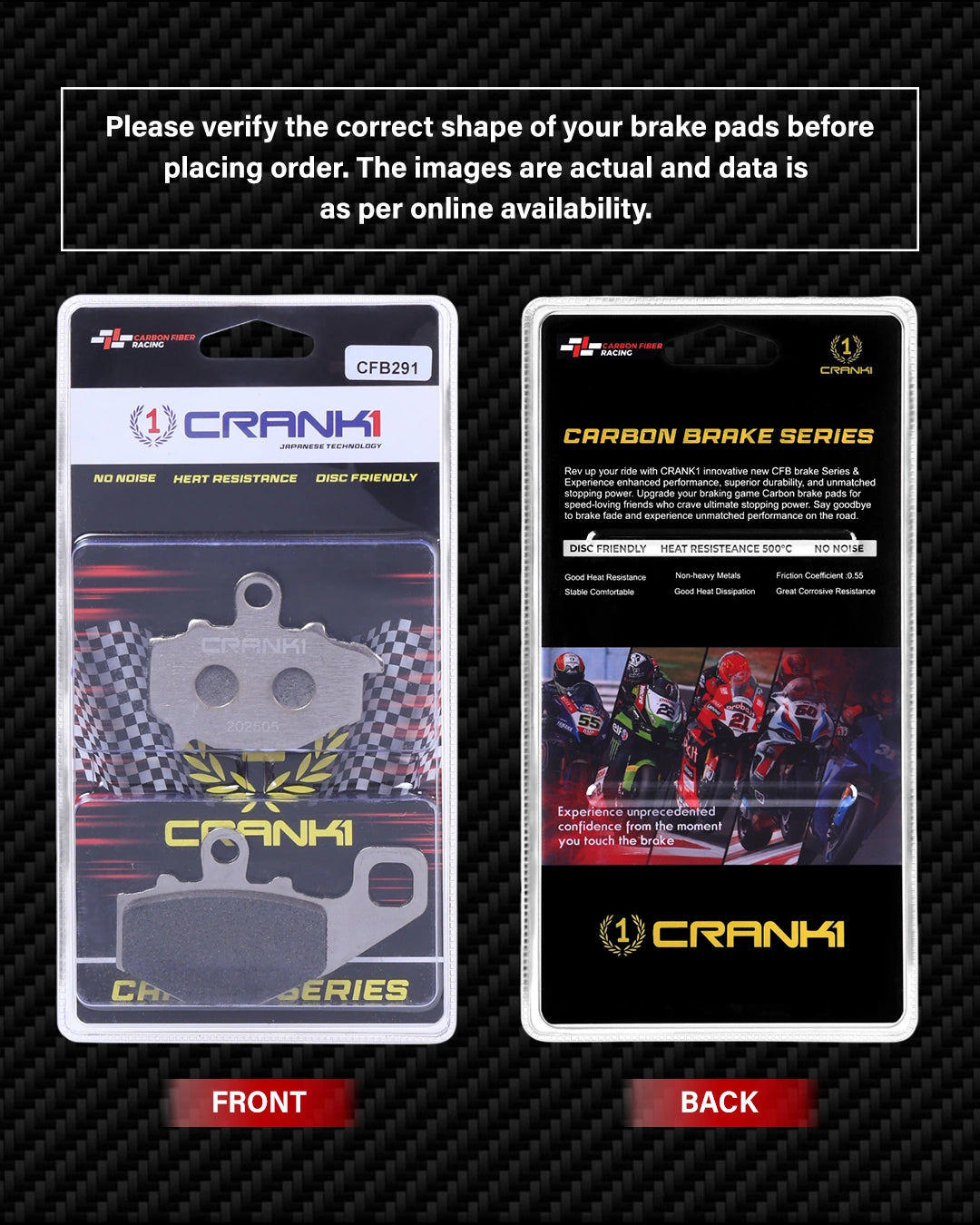 Carbon Brake Pads For Kawasaki Ninja 1000SX (2020 Onwards) - Rear - CFB291