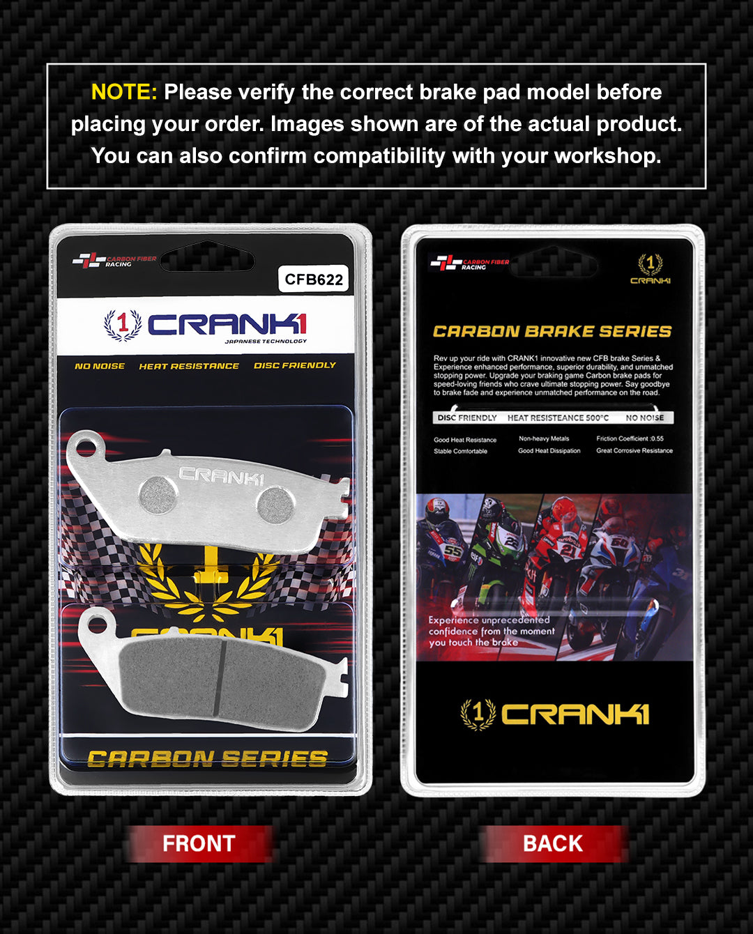 Carbon Brake Pads For Triumph Trident 660 (2021 Onwards) - Front - CFB622 - 2 Sets