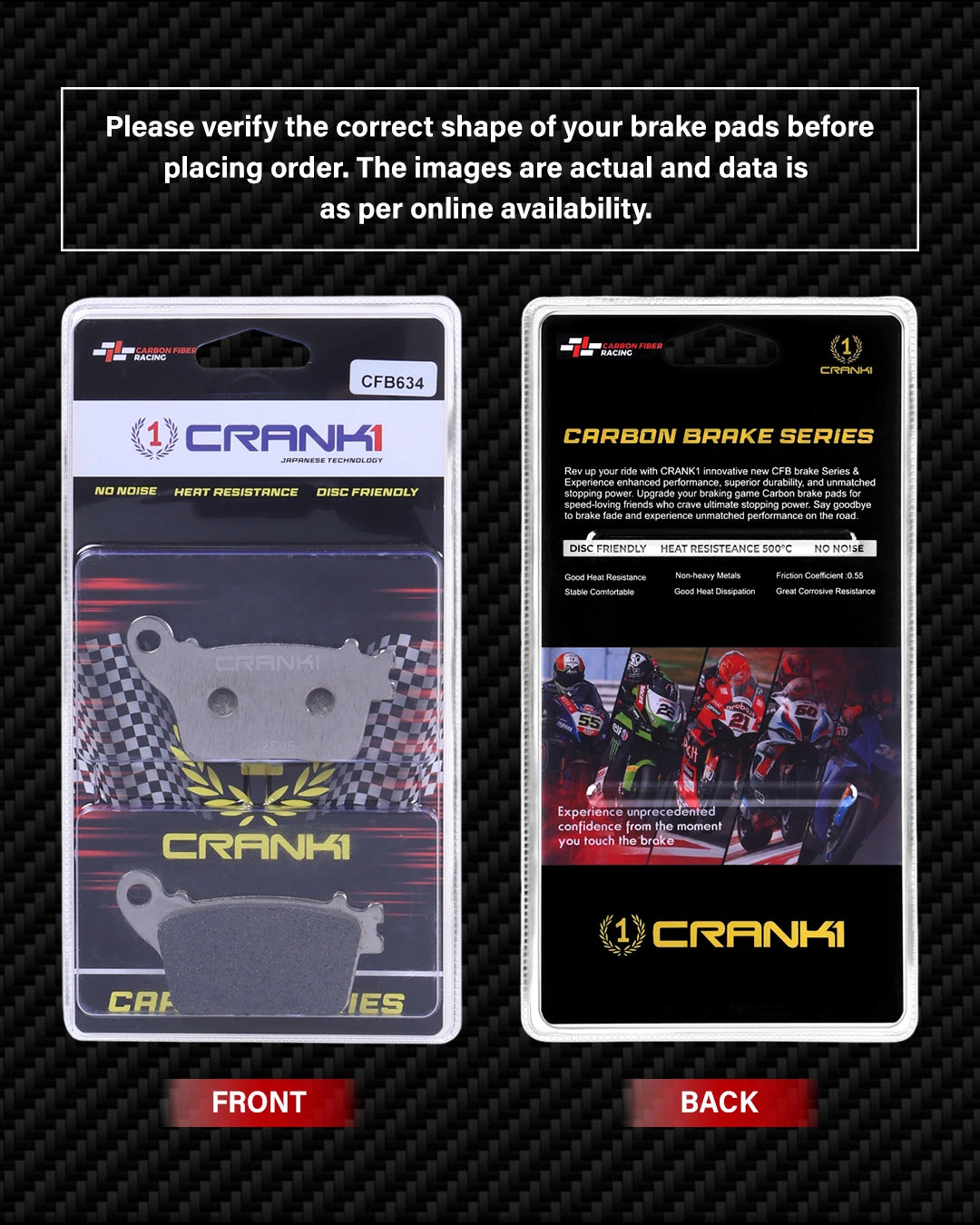 Carbon Brake Pads For Kawasaki ZX-10RR (2021 Onwards) - Rear - CFB634