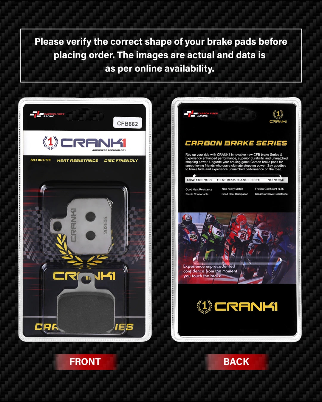 Carbon Brake Pads For Aprilia RSV4 (2015-2020) - Rear - CFB662