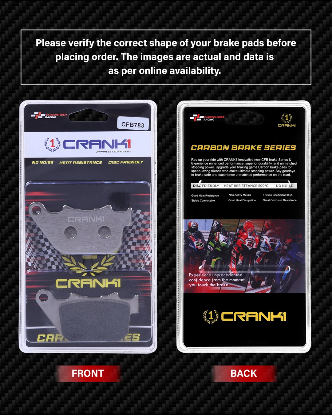 Carbon Brake Pads For Harley Davidson Sportster Forty Eight (2011-2013) - Rear - CFB783