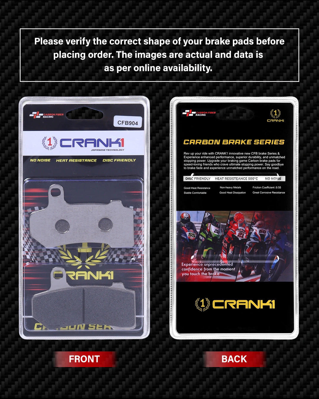 Carbon Brake Pads For Harley Davidson Night Rod (2006 Onwards) - Rear - CFB904