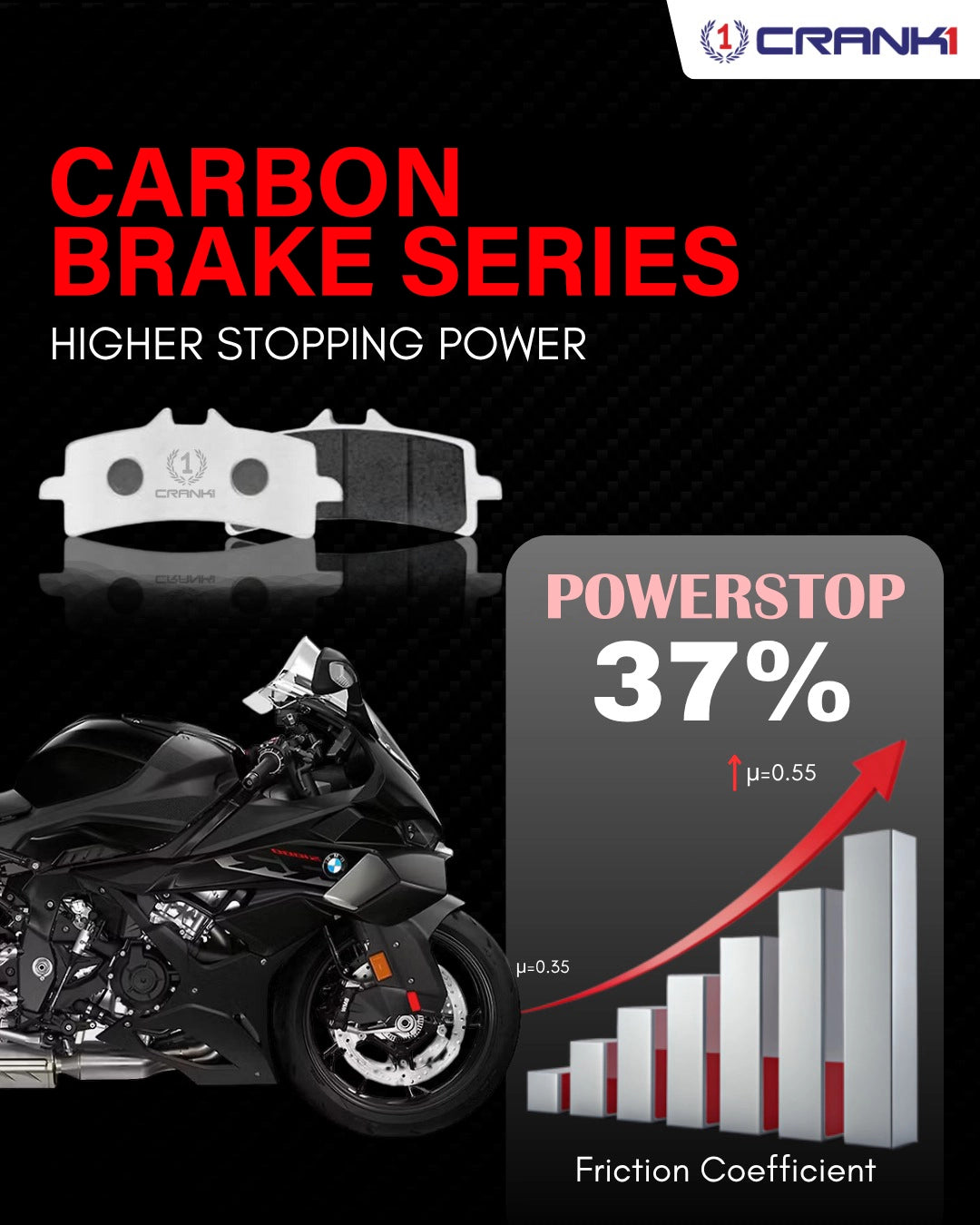 Carbon Brake Pads For Ducati Scrambler Full Throttle 800 (2023 Onwards) - Rear - CFB312 - 1 Set