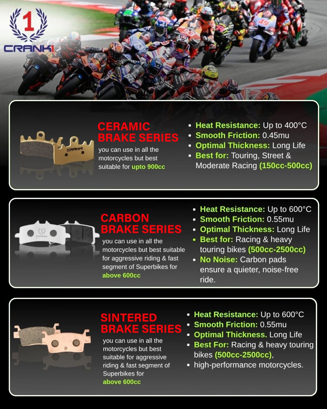 Carbon Brake Pads For Ducati Scrambler Full Throttle 800 (2023 Onwards) - Rear - CFB312 - 1 Set