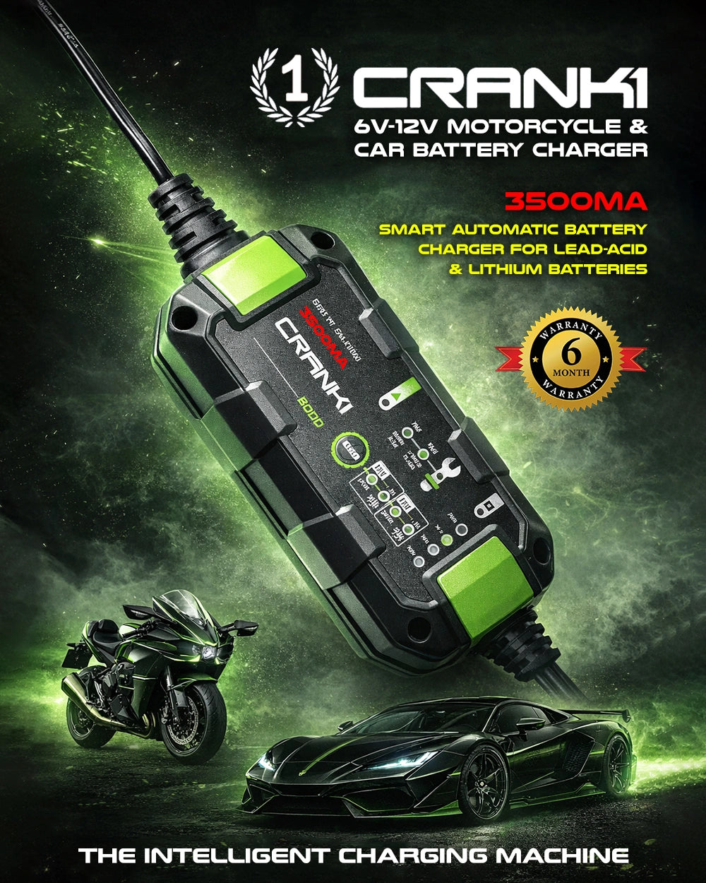 Charger For Motorcycle/Bike Battery - F3500