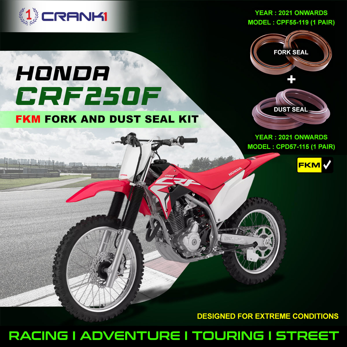 Fork And Dust Seals Kit For Honda CRF250F (2021 Onwards)