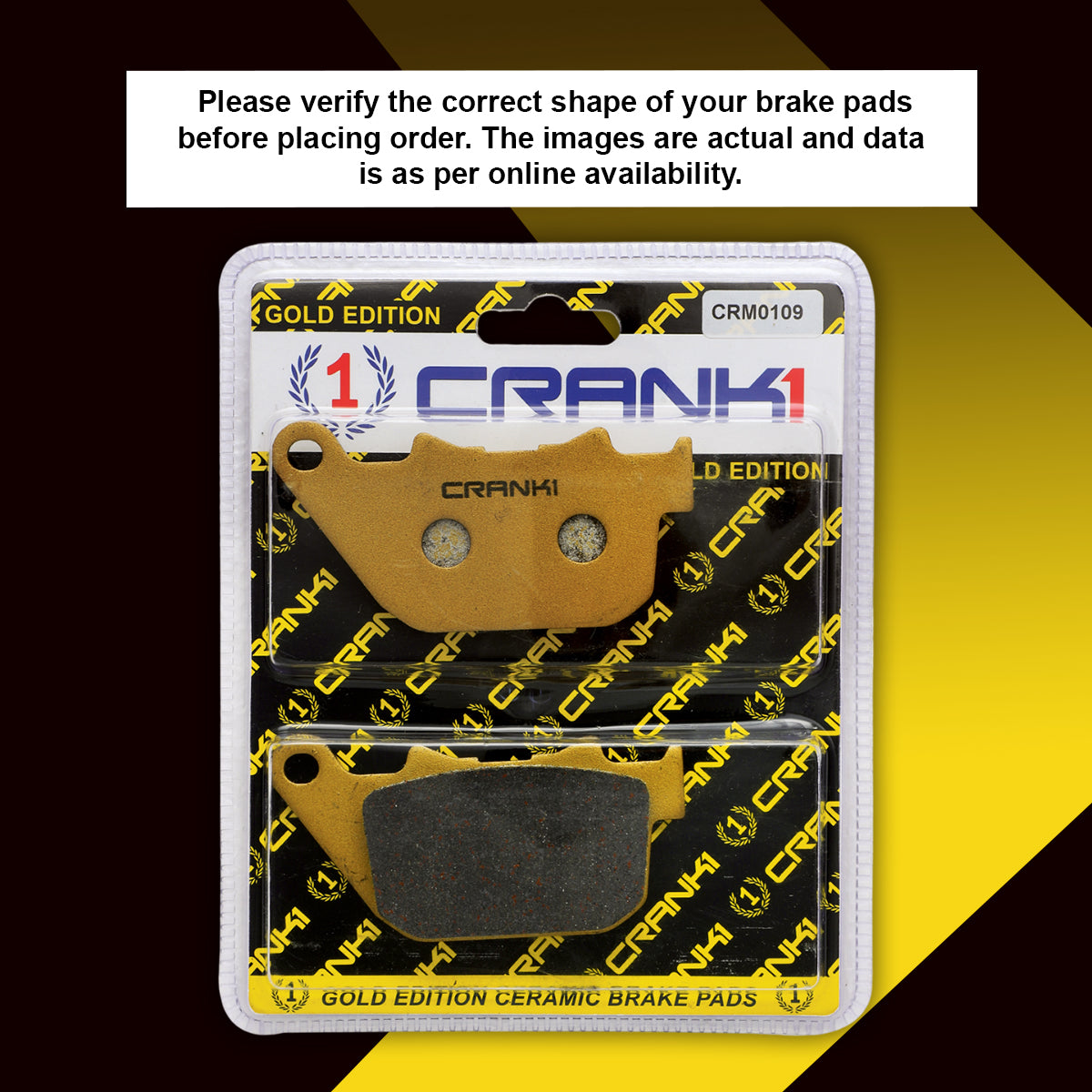 Ceramic Brake Pads For Harley Davidson Sportster Iron 883 (2009-2013) - Rear - CRM0109