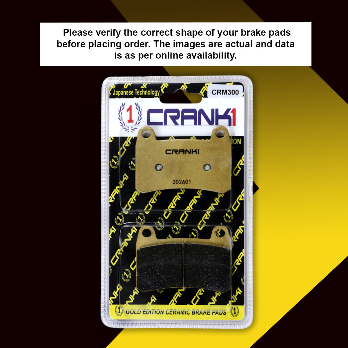 Ceramic Brake Pads For Benelli TNT 300 - Front - CRM300 - 1 Set