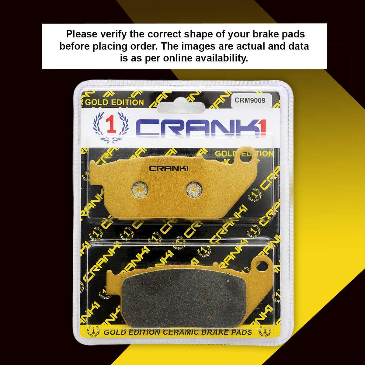 Ceramic Brake Pads For Harley Davidson Sportster Iron 883 (2009-2013) - Front - CRM9009