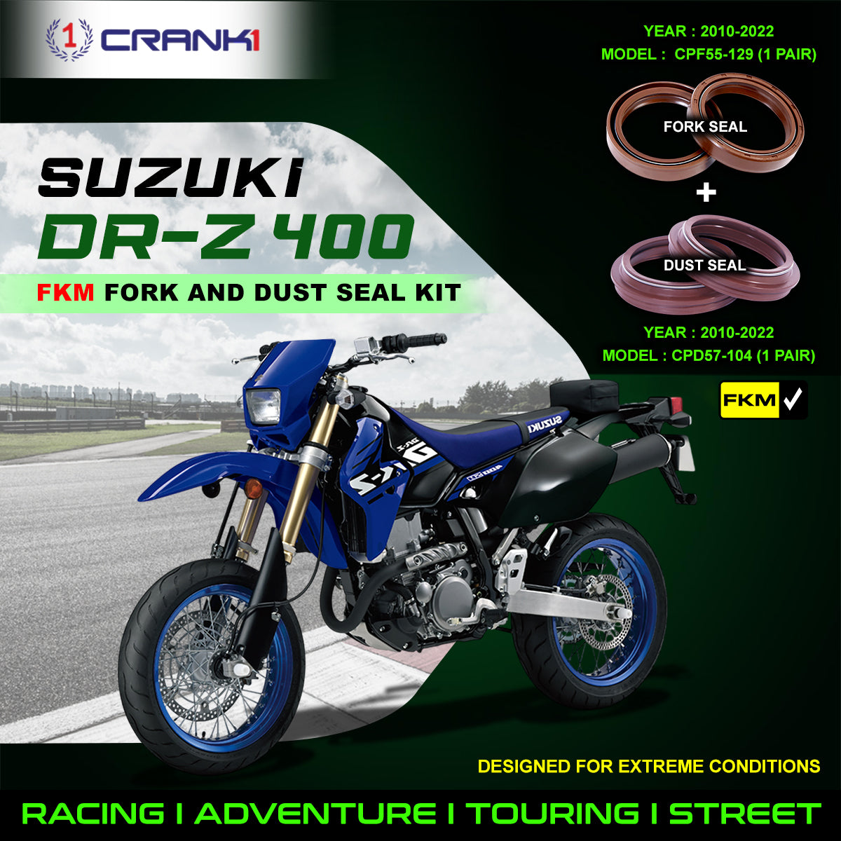 Fork And Dust Seals Kit For Suzuki DR-Z 400 (2010-2022)