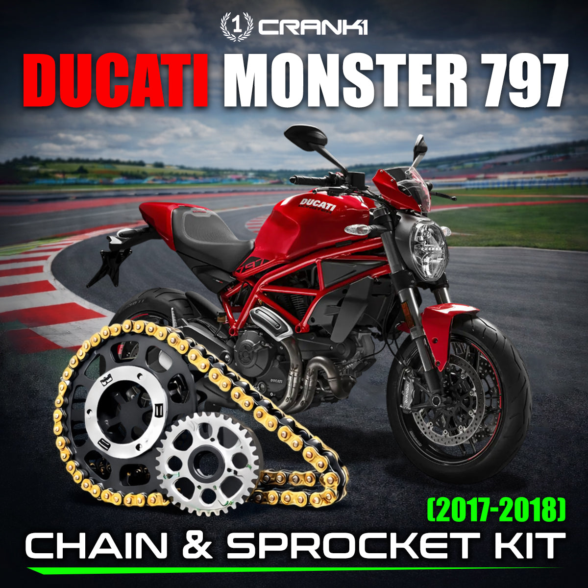 Chain And Sprocket Kit For Ducati Monster 797 (2017-2018)